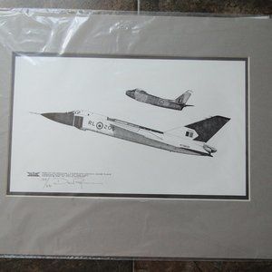 AVRO CF-105 ARROW MK 1 25205 WITH SABRE 6 CHASE PLANE PRINT BY DAN RYAN